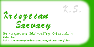 krisztian sarvary business card